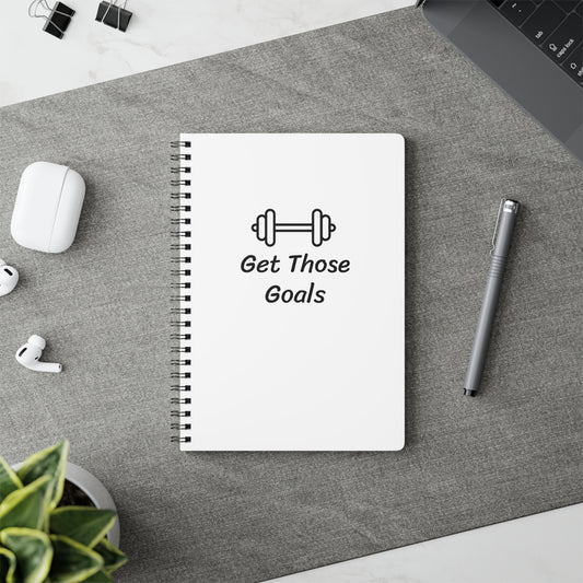 Get Those Goals - Lined Softcover Notebook, A5. Notebook to help you tackle your 2024 fitness goals, perfect for recording your goals, progress and notes.